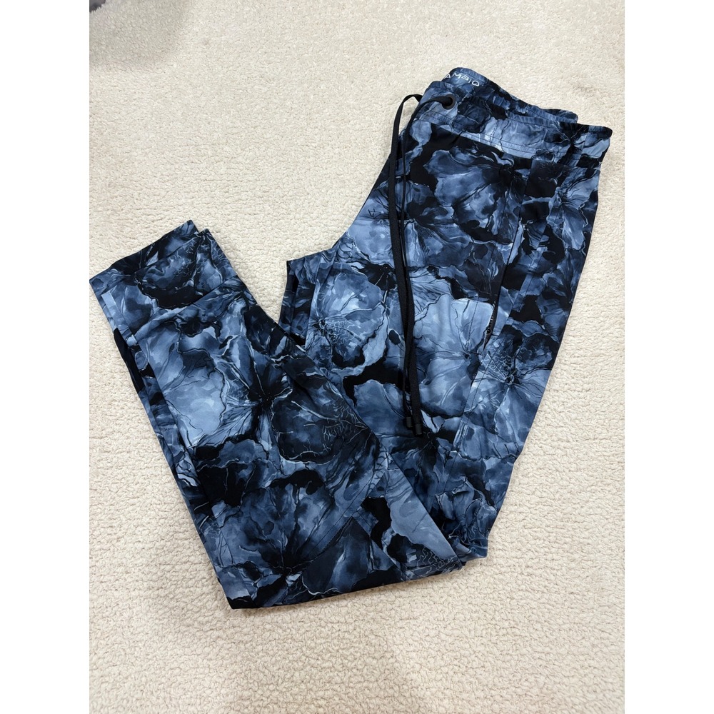 Cambio Jorden Jogger Floral Print Athletic Stretch Legging Blue Navy Size 6